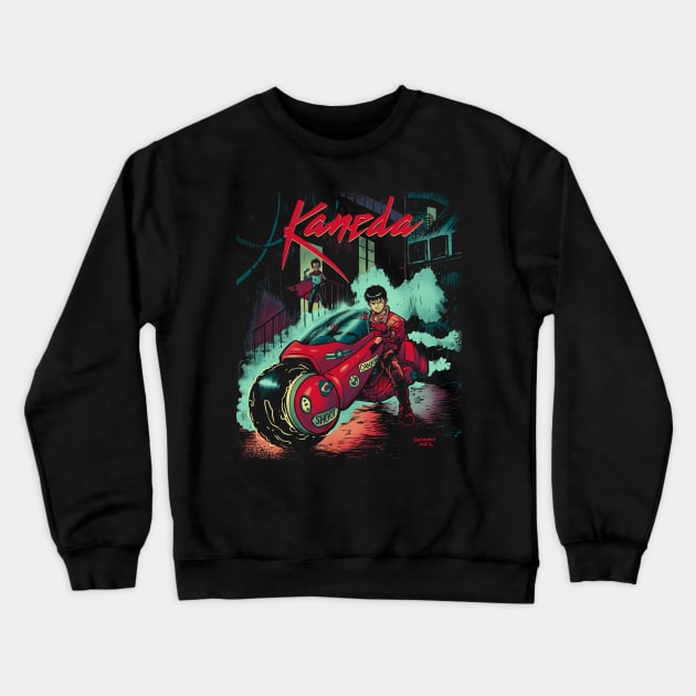 Neo-Tokyo Rain Crewneck Sweatshirt by DonovanAlex